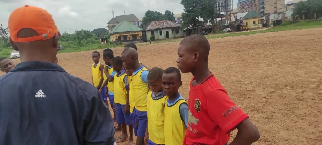 Jude Agada organising talents who showed for screening