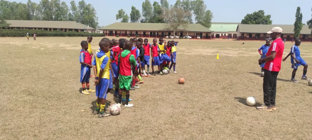 The Manager, Jude Agada addressing Junior Champs during a training session on 25 January 2025