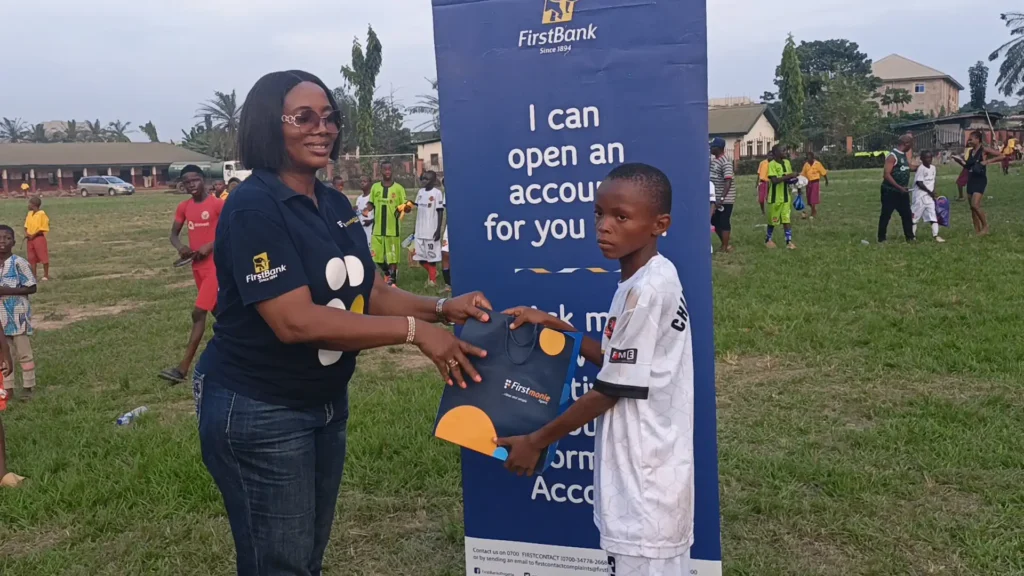 Arinze Okoye receiving his man of match of the match prize