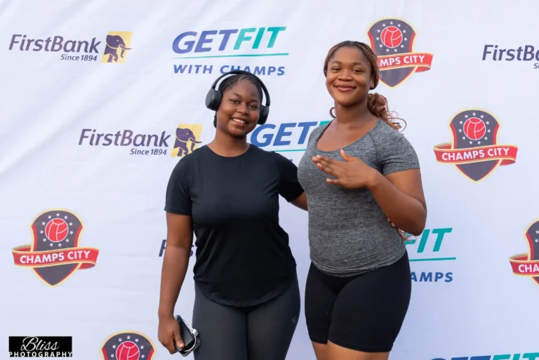 Participants at the GETFIT WITH CHAMPS posing for a picture